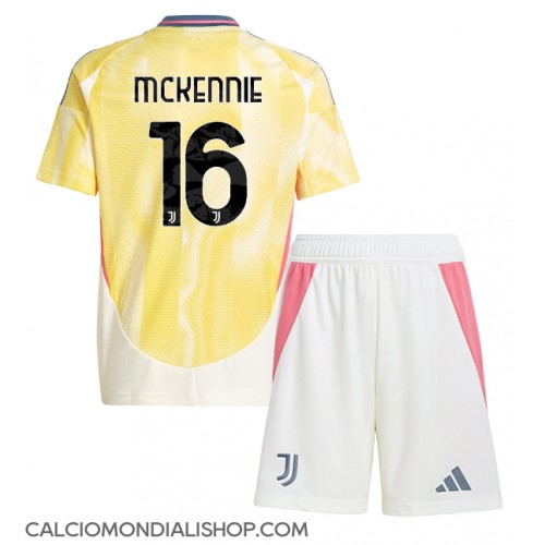 Maglie da calcio Juventus Weston McKennie #16 Seconda Maglia Bambino 2024-25 Manica Corta (+ Pantaloni corti)